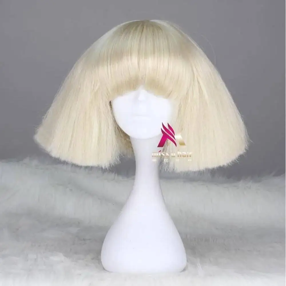 Synthetic Wigs - Черный парик Леди Гаги, блонд, белые