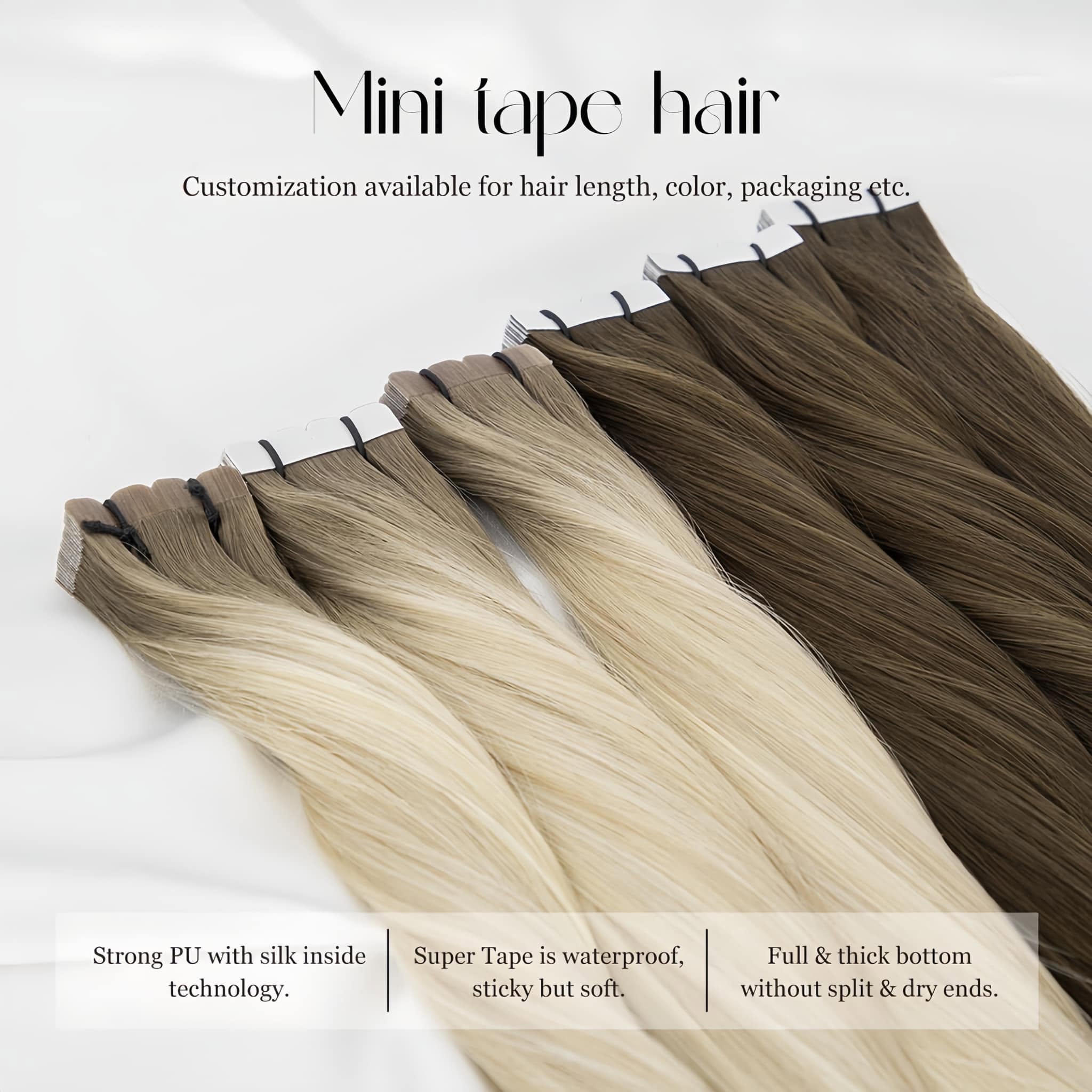 Мини-накладные пряди из натура – обзор и цена Invisible Tape In Extensions Real Hair