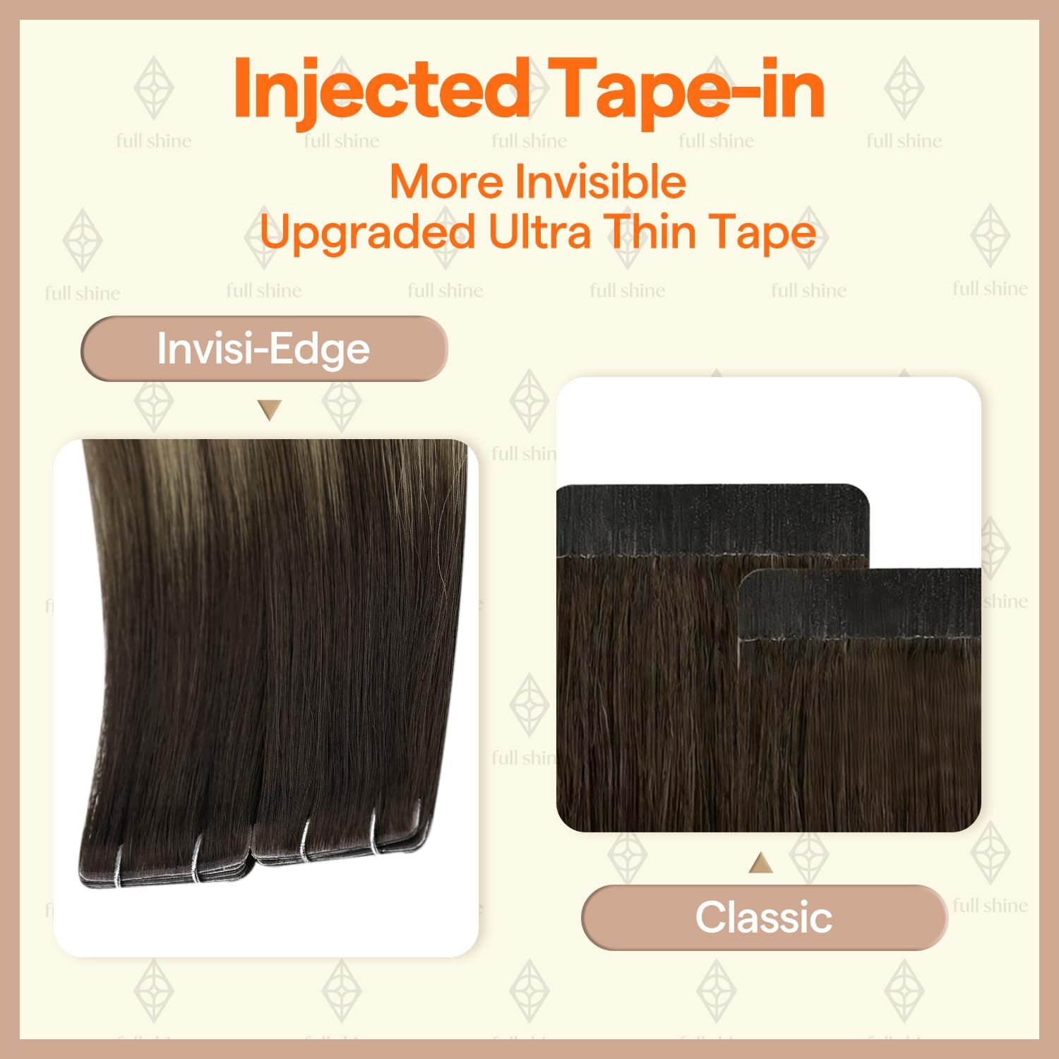 Накладные пряди для волос Full – обзор и цена Invisible Tape In Extensions Real Hair