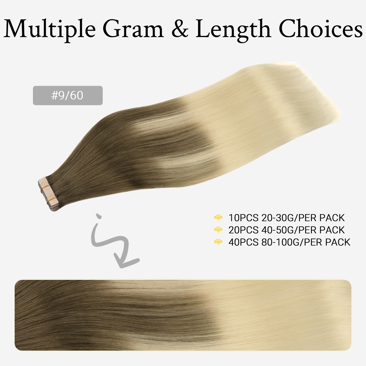 Невидимые накладные пряди Sunm – обзор и цена Invisible Tape In Extensions Real Hair