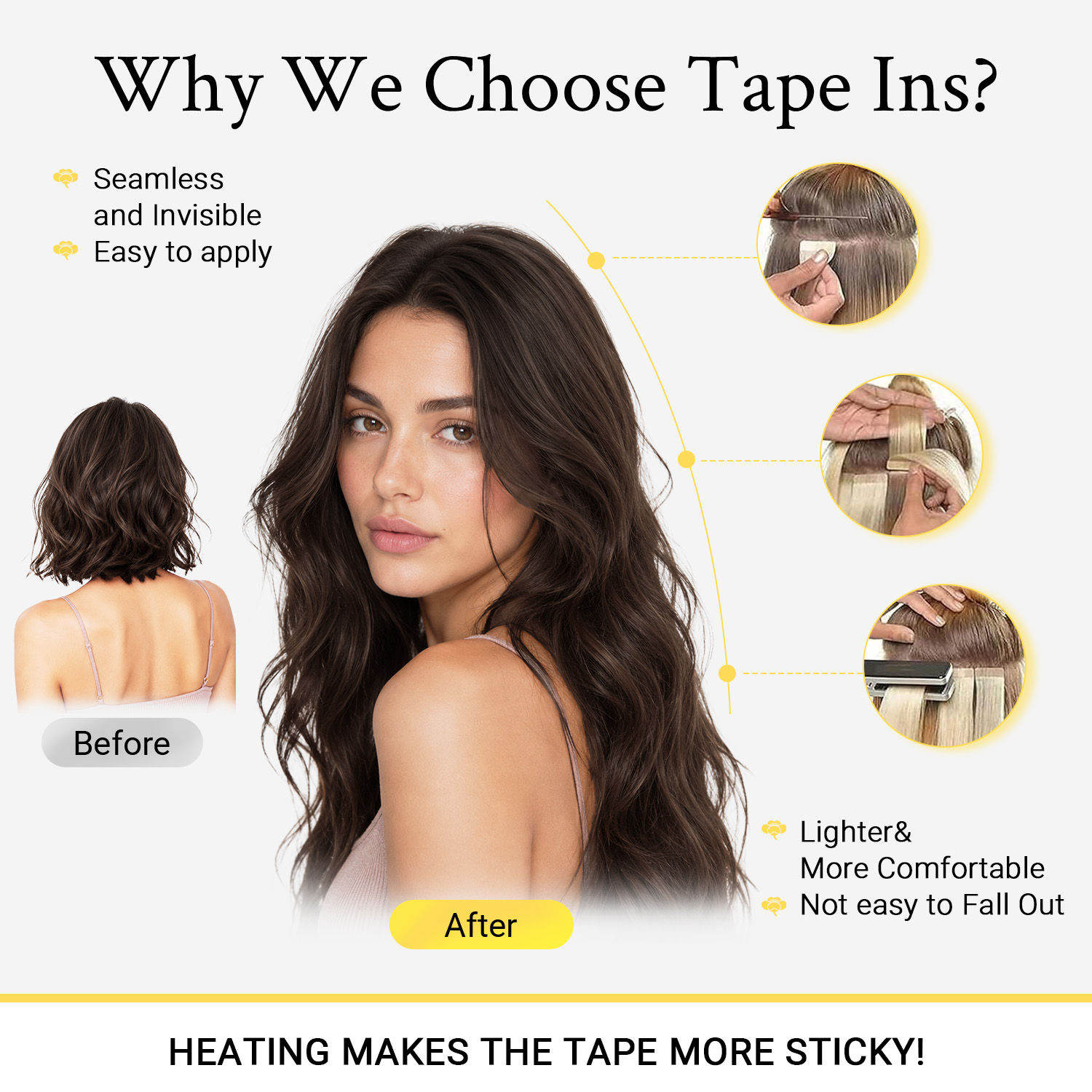 Невидимые накладные пряди Sunm – обзор и цена Invisible Tape In Extensions Real Hair